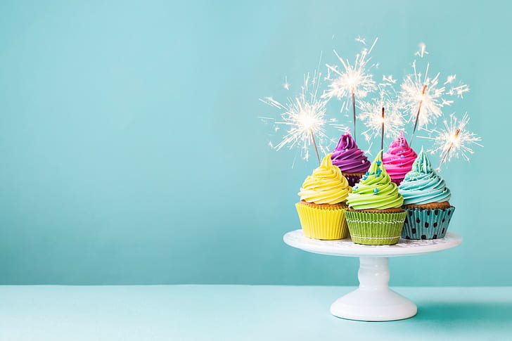 Cute Happy Birthday Cupcake, happy birthday, decoration, holiday celebration, birthday Free HD Wallpaper