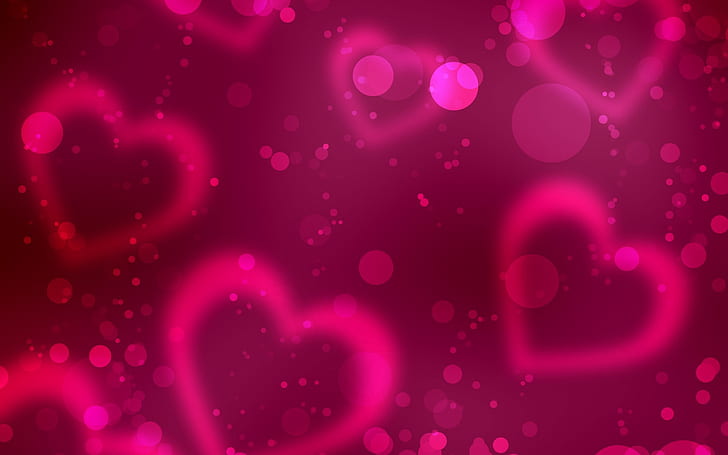 Cute Purple Hearts Love, valentine, red, day, illustration Free HD Wallpaper