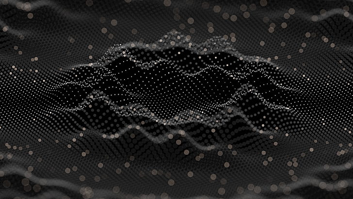 Digital Sound Wave, dark, abstract, tech, grid Free HD Wallpaper