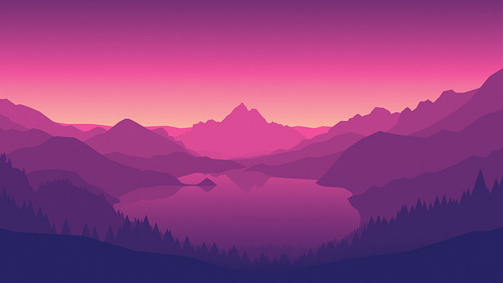 Firewatch Blue, mountain peak, no people, tranquility, sunset Free HD Wallpaper