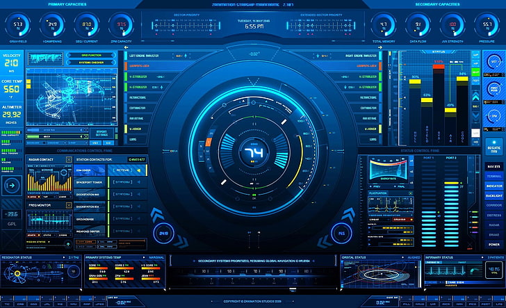 Futuristic Computer Screen, music, midsection, connection, cyberspace Free HD Wallpaper