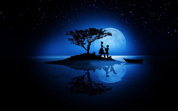 Good Night World Quotes, people, landscape, pair, spooky Free HD Wallpaper