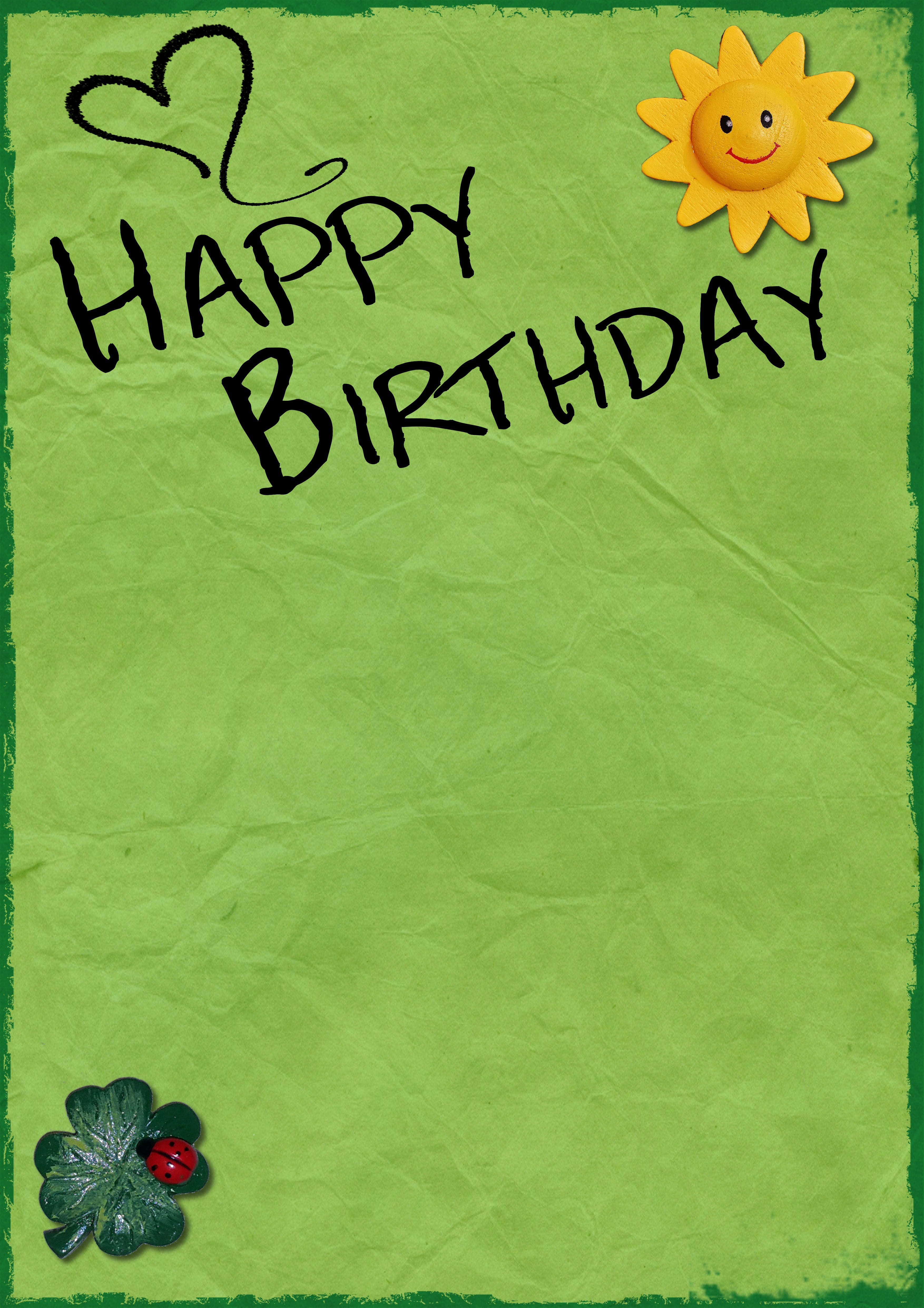 Happy Birthday Sign, green color, yellow, message, still life