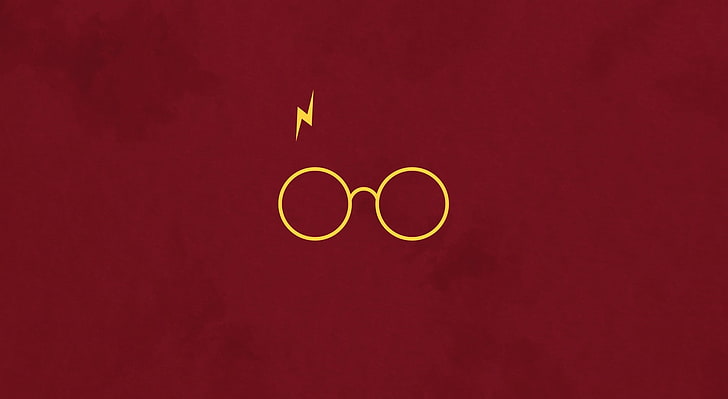 Harry Potter Spectacles, two objects, heart shape, fun, colored background Free HD Wallpaper