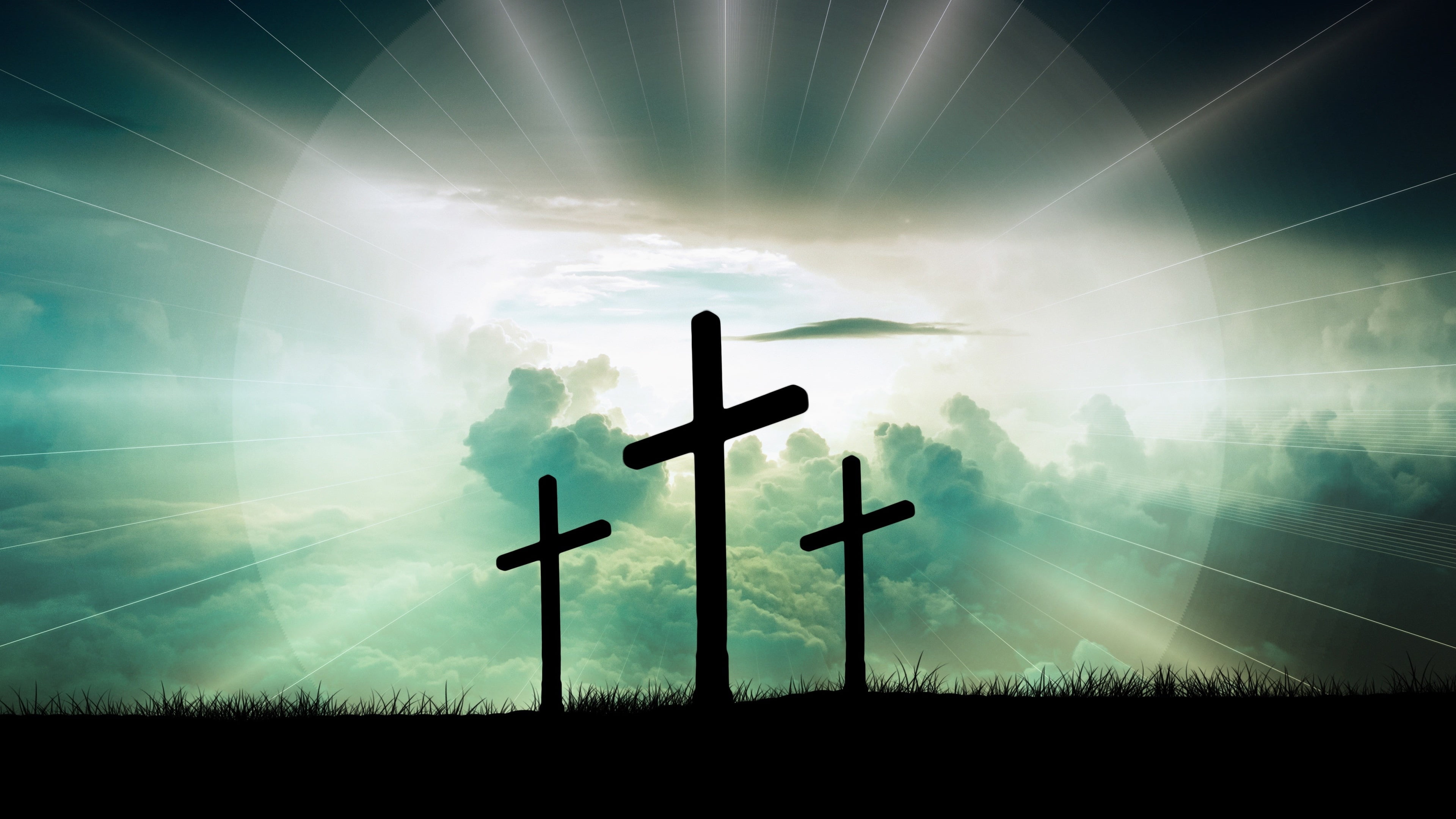 Jesus Cross Black and White, outdoors, day, light natural phenomenon, sun