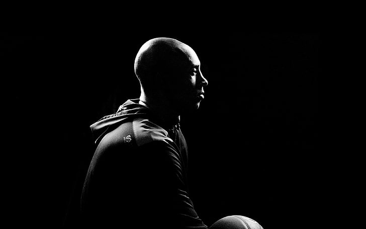 Kobe Bryant Sketch, mid adult, shaved head, contemplation, indoors Free HD Wallpaper