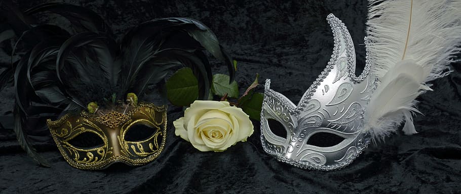 Lace Masquerade Mask, head image, banner, no people, black Free HD Wallpaper