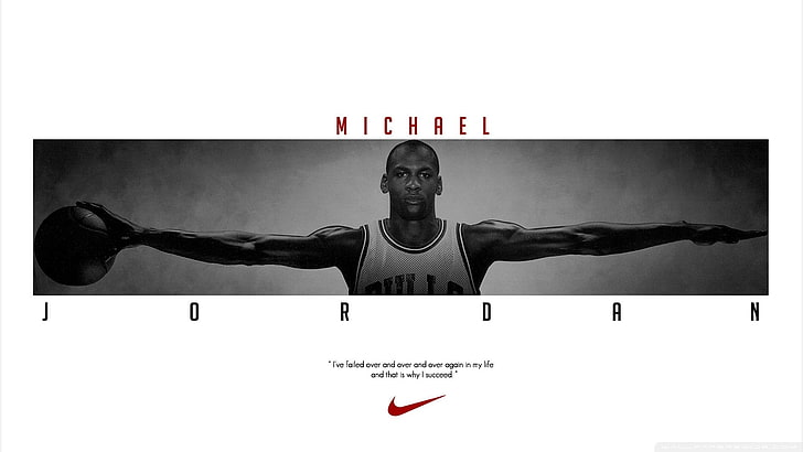 Michael Jordan Black and White, people, communication, copy space, transfer print Free HD Wallpaper