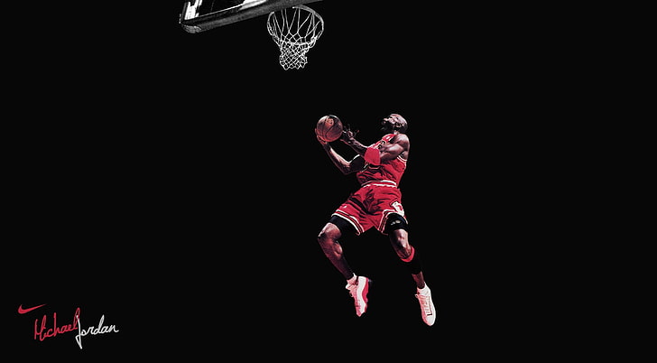 Michael Jordan Slam Dunk, young adult, strength, competition, determination Free HD Wallpaper