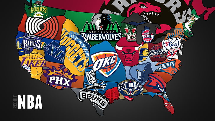 NBA Basketball Teams Map, retro styled, architecture, communication, event Free HD Wallpaper