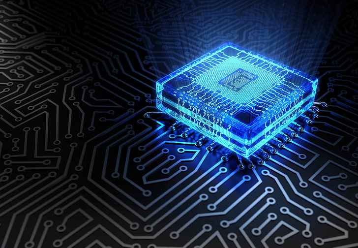 Quantum Computer Processor, light  natural phenomenon, bokeh, pattern, cpu Free HD Wallpaper