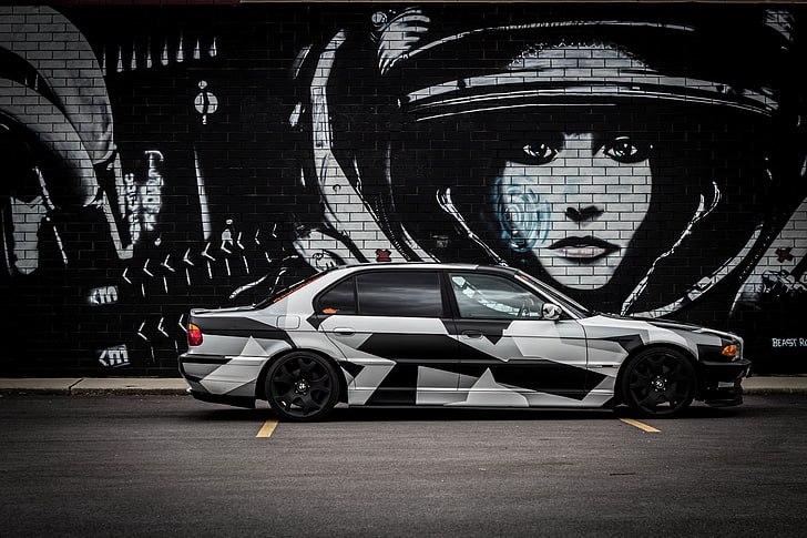 road, day, arctic camo, bmw