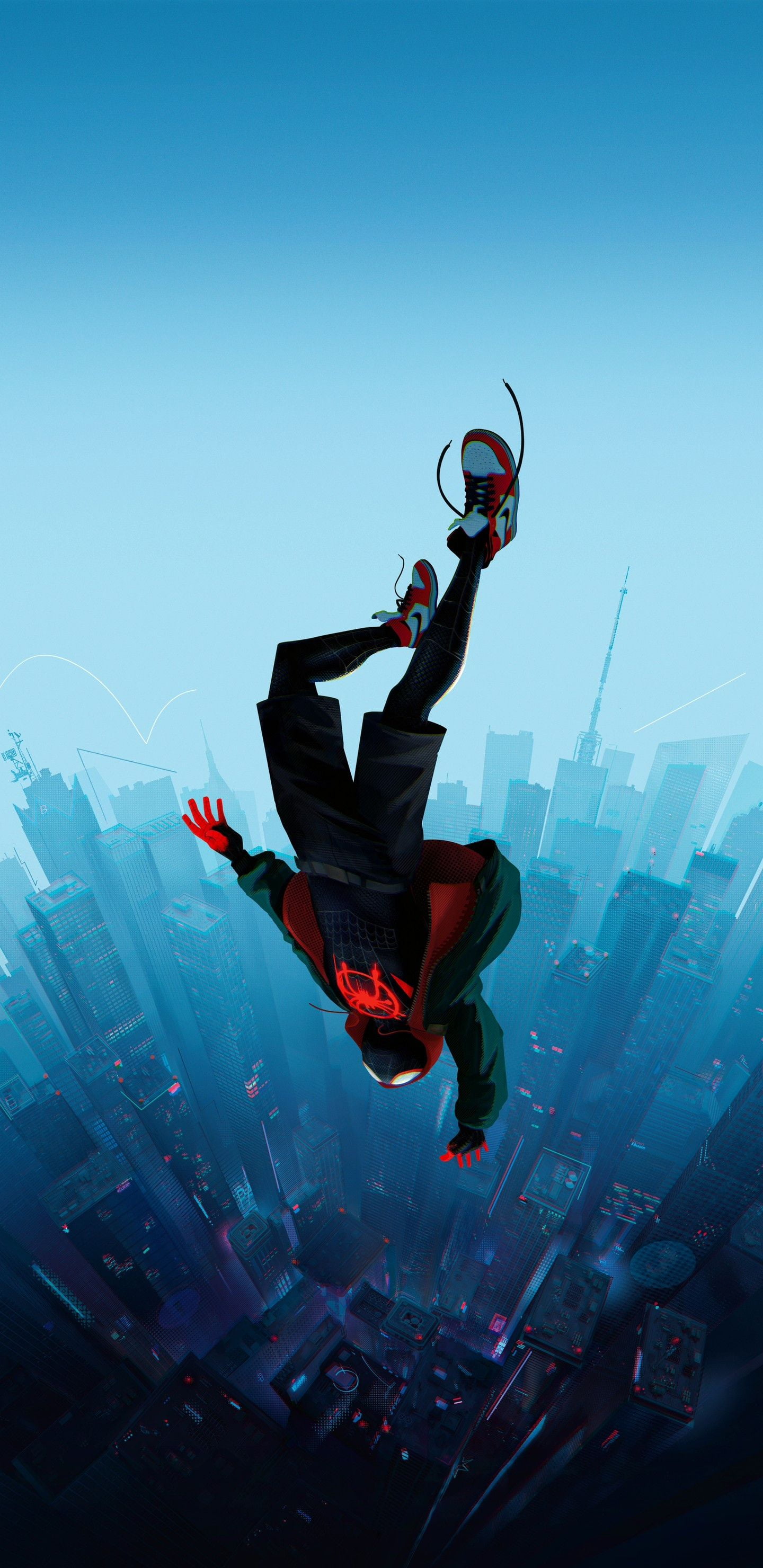 Spider-Man Miles Morales Profile, spiderman, spiderman into the spiderverse, vertical, falling