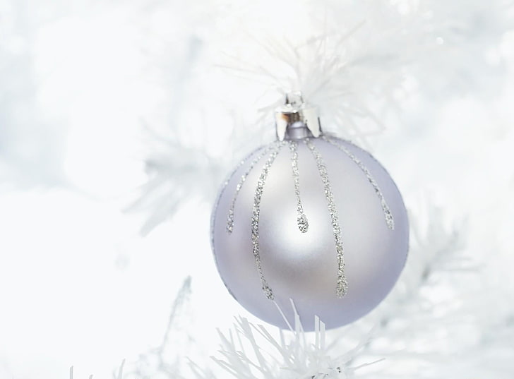 Teal Christmas Ornaments, tree, holiday  event, shiny, sphere Free HD Wallpaper