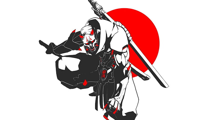 White Samurai Armor, standing, japan, katana, microphone Free HD Wallpaper