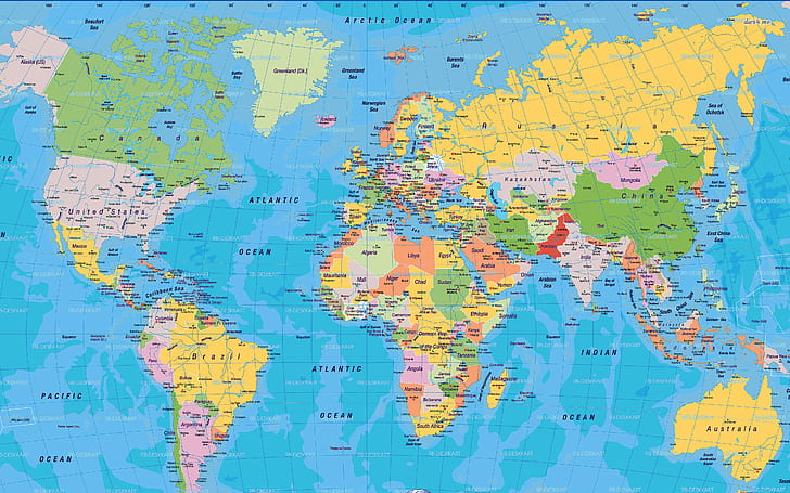 World Map by Country, map, world
