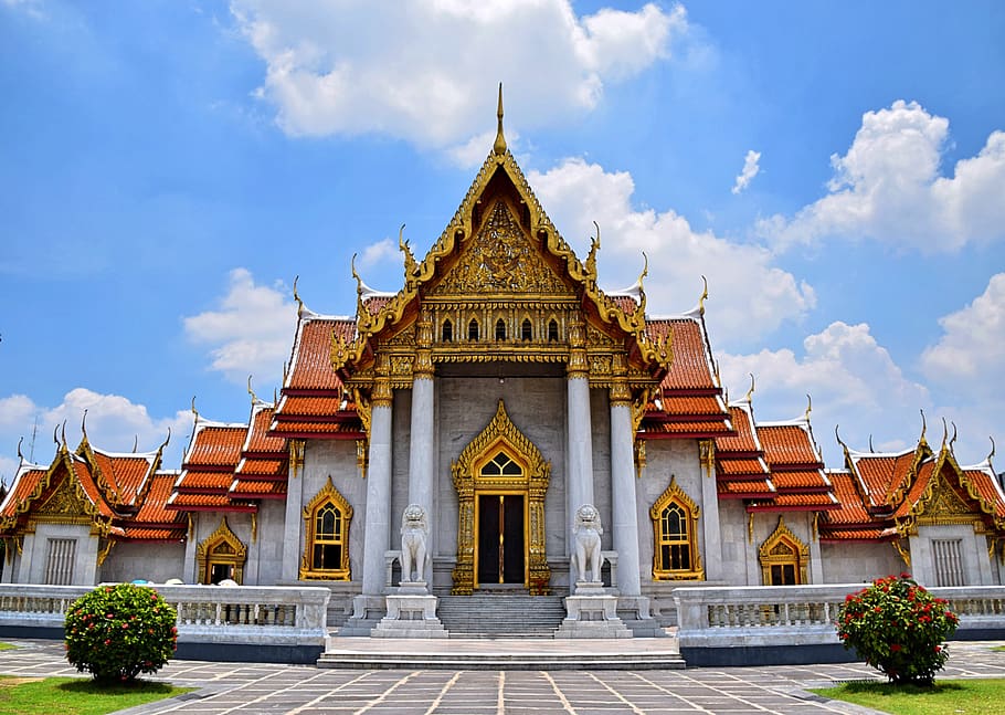 Bangkok Hotels, building exterior, spirituality, day, spire Free HD Wallpaper