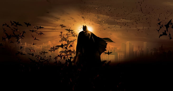 Batman Begins Poster, gotham city, batman begins, bat, batman Free HD Wallpaper
