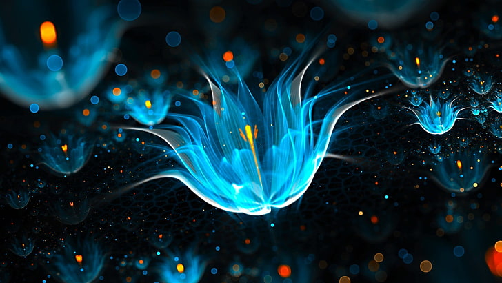 Beautiful Computer HD, exploding, digital art, vibrant color, animal