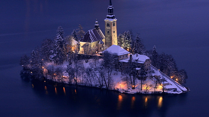 Bled Island, monument, famous, historical, travel Free HD Wallpaper