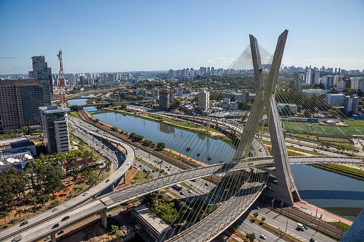 cityscape, outdoors, bridge  man made structure, highway Free HD Wallpaper