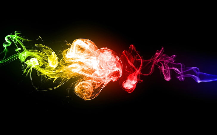 Colored Smoke, studio shot, multi colored, glowing, no people Free HD Wallpaper