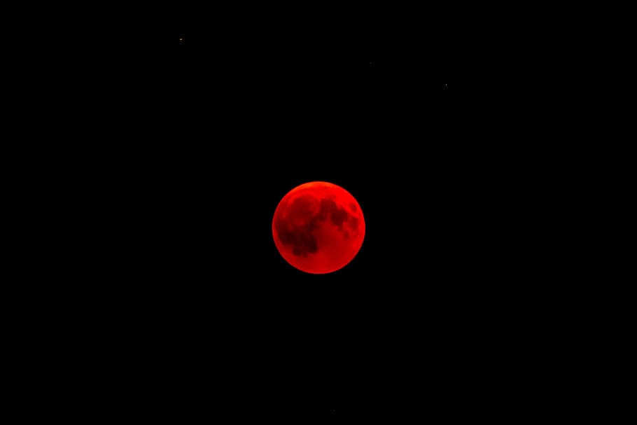 Cool Red Moon, circle, sky, abstract, planetary moon Free HD Wallpaper