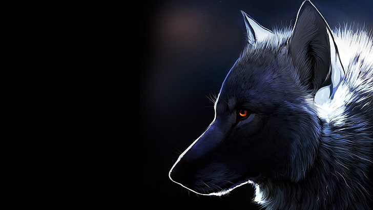 Cool Wolf Howling, indoors, profile view, whisker, one animal Free HD Wallpaper