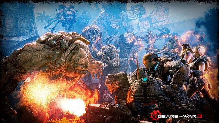 Gears of War, activity, outdoors, crowd, nature Free HD Wallpaper