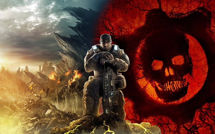 Gears of War, digital composite, aggression, ominous, no people