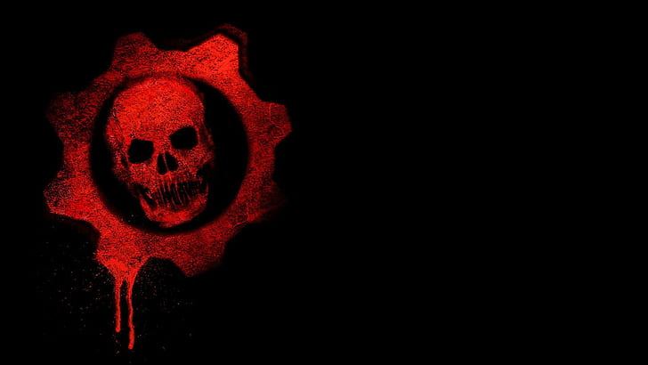 Gears of War Emblem, skull, war, black, gears Free HD Wallpaper