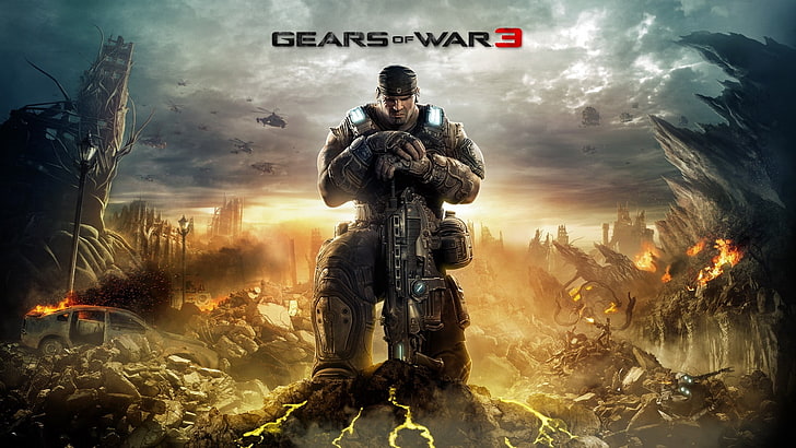 gun, marcus fenix, gears, weapon Free HD Wallpaper