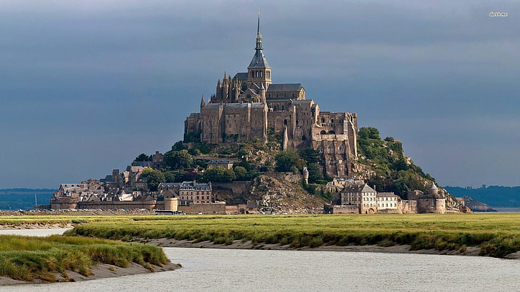 Mont Saint Michel Francia, building, history, belief, medieval Free HD Wallpaper