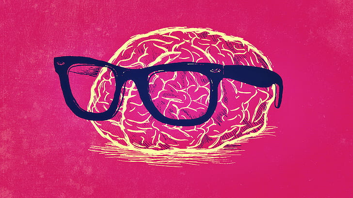 nerd, humor, red, brain Free HD Wallpaper