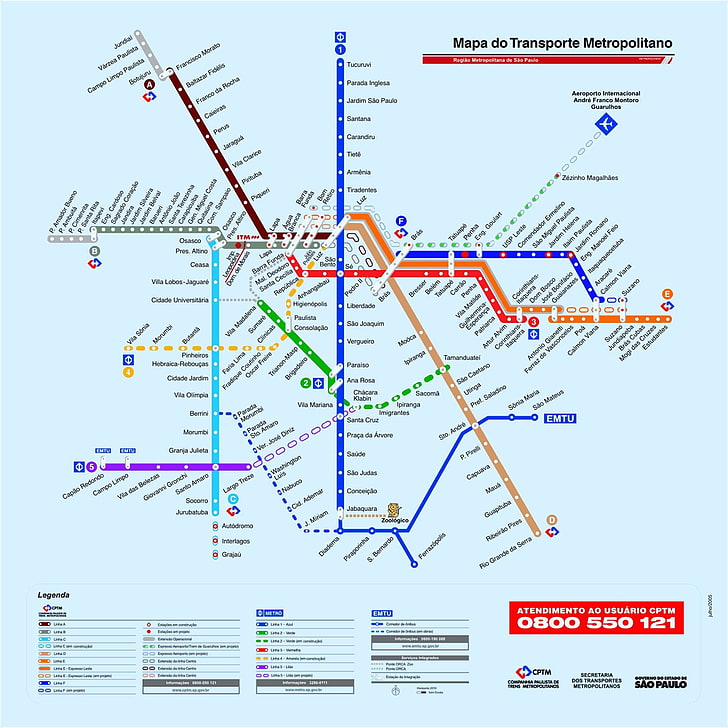 sao, metro, mapa, paulo Free HD Wallpaper