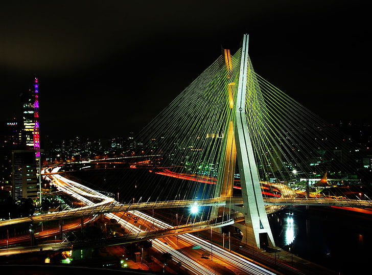 Sao Paulo Brazil Beaches, illuminated, america, multiple lane highway, transportation