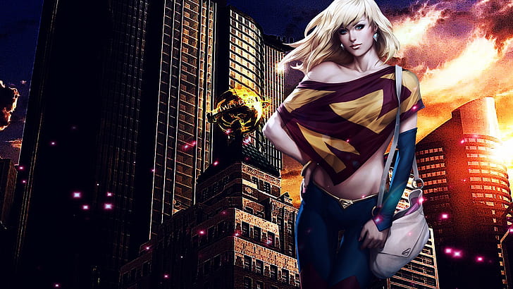 supergirl, artgerm, city, Artgerm Free HD Wallpaper