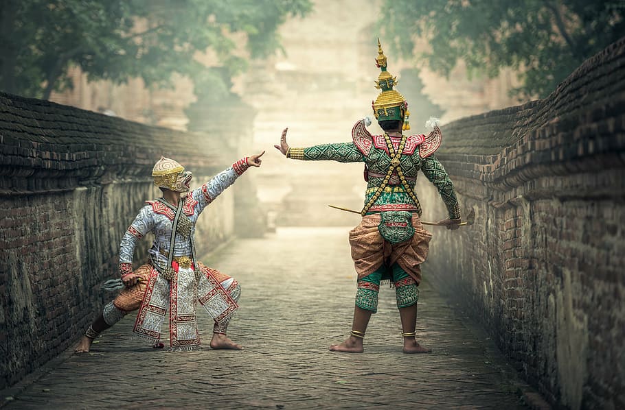 Thai Dance, jewelry, details, togetherness, mask Free HD Wallpaper