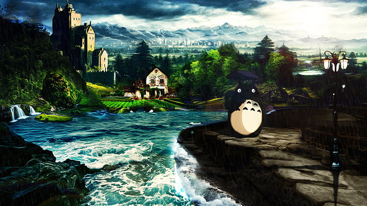 Totoro iPhone, building exterior, studio ghibli, cloud  sky, no people Free HD Wallpaper