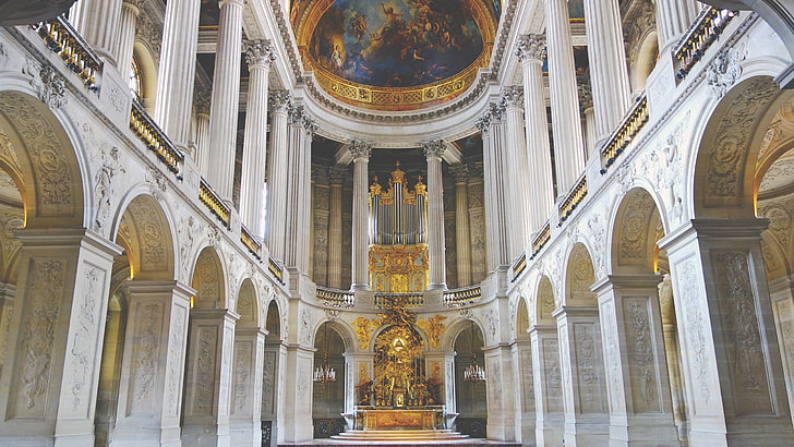 Versailles Palace Interior, built structure, ornate, neoclassical, religion