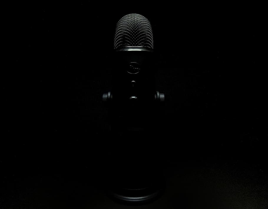 Vintage Microphone, black color, technology, still life, no people Free HD Wallpaper