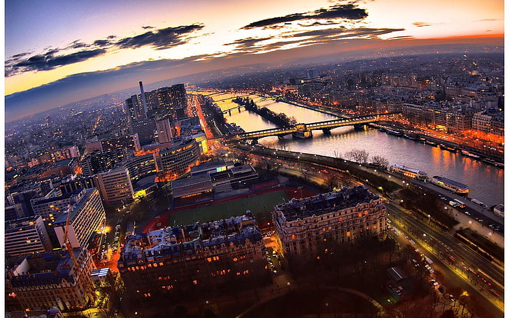 Vintage Paris, sunset, sky, urban, sao