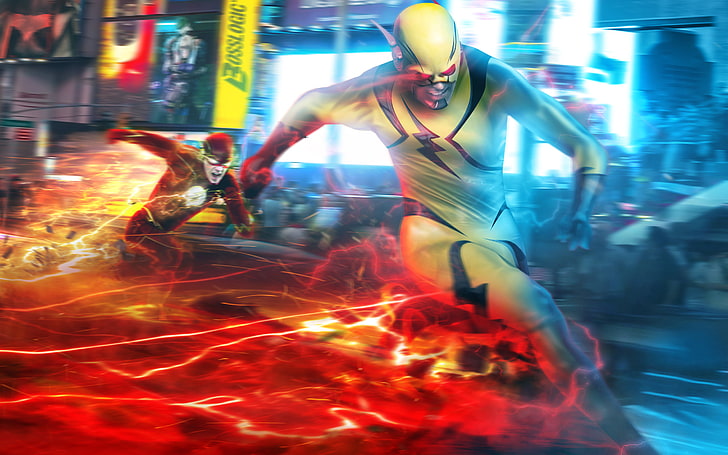 Zoom Flash Series, eobard thawne, fire, long exposure, flame Free HD Wallpaper