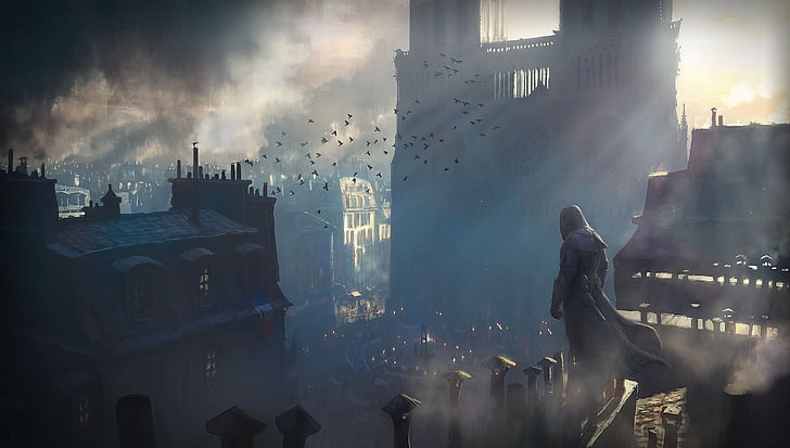 Assassin's Creed Unity PS4, cloud  sky, digital composite, new york city, building Free HD Wallpaper