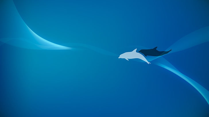 Black Dolphin Clip Art, minimalistic, white, animals, digital Free HD Wallpaper