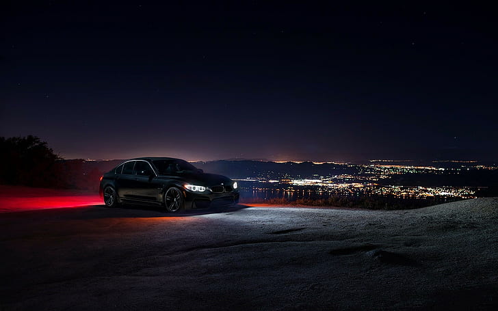 BMW M3 F80 Lowered, ligth, f80, black, nigth Free HD Wallpaper