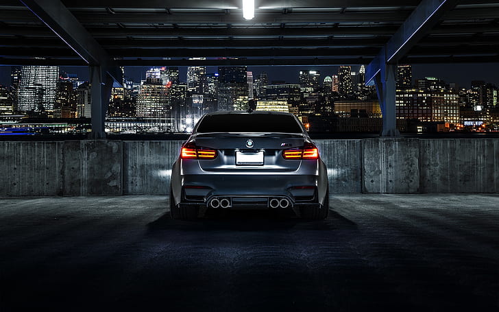 BMW Night, city, rear, bmw, F80 Free HD Wallpaper