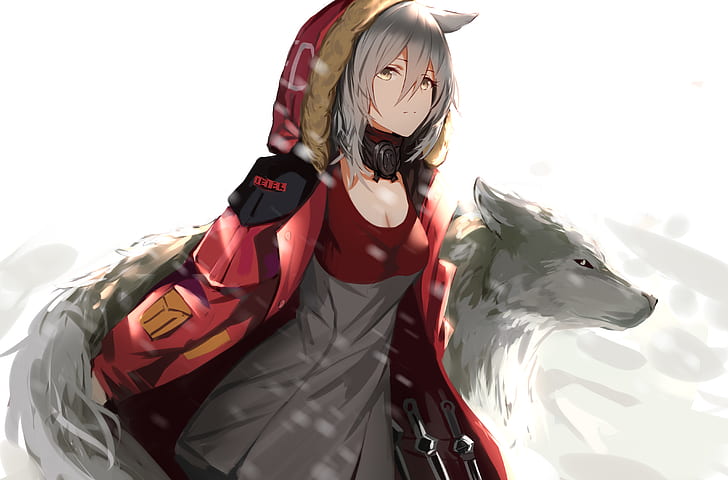 Cute Anime Boy with Wolf Ears, yasuri, anime, arknights, anime girls Free HD Wallpaper