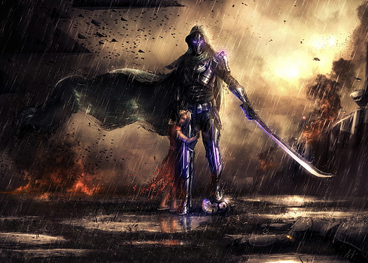 Destiny 2 Hunter Fan Art, destiny 2, rain, fan art, destiny Free HD Wallpaper