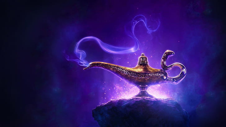 Disney Aladdin Genie Message Lamp, aladdin, movie, disney, poster Free HD Wallpaper